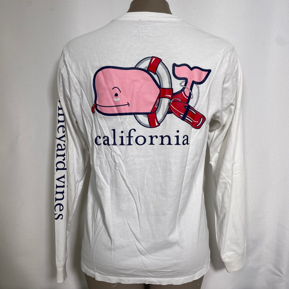 Vineyard Vines California Baywatch Lifeguard Whale Longsleeve T-Shirt Women's XS